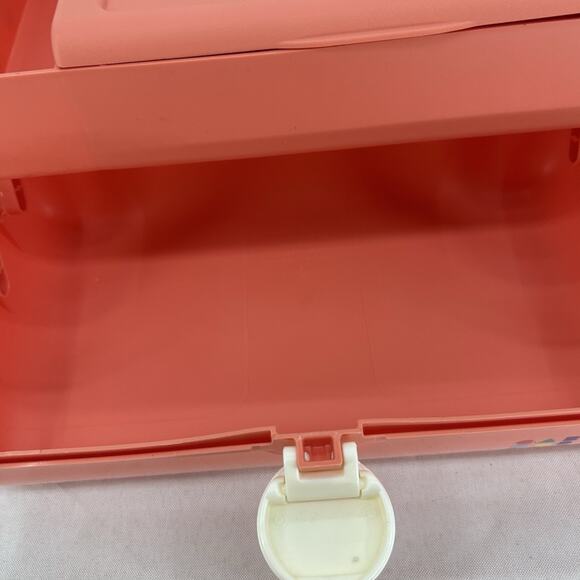 Caboodles Pink Peach Color Block Makeup Jewelry Case Holder Made In USA - Picture 7 of 9